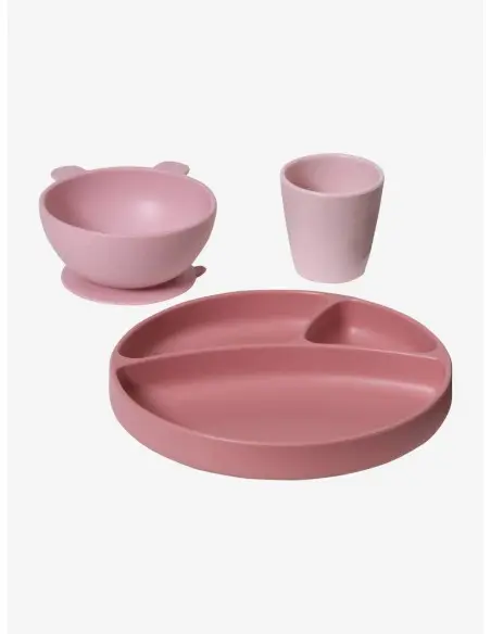 Coffret repas en silicone - Vieux Rose - Vertbaudet Maroc