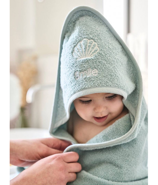 Cape de bain + gant Oeko-Tex® - bleu clair 100x100cm au Maroc - Baby And Mom 2