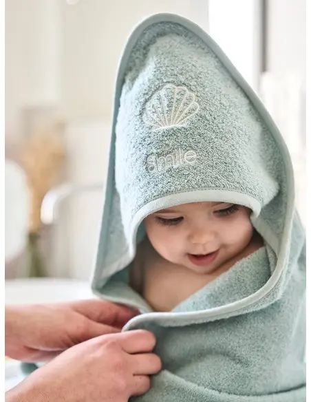 Sortie de bain + gant Oeko-Tex® - Bleu 80x80cm Sortie de bain 