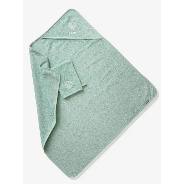 Sortie de bain + gant Oeko-Tex® - Bleu 80x80cm Sortie de bain 