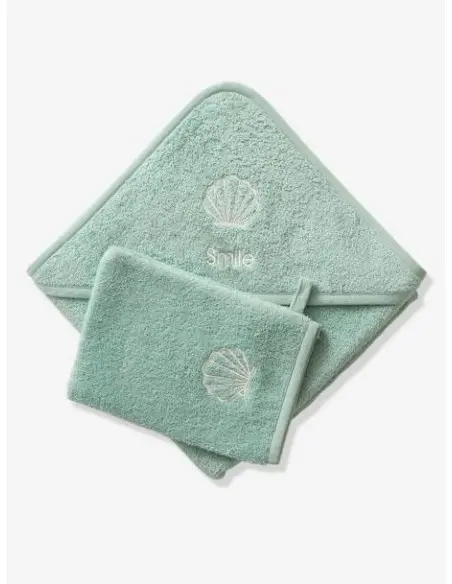 Sortie de bain + gant Oeko-Tex® - Bleu 80x80cm Sortie de bain 