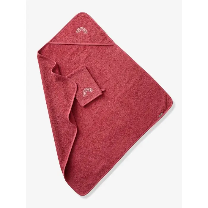 Sortie de bain + gant Oeko-Tex® - Framboise 80x80cm Univers