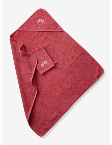 Sortie de bain + gant Oeko-Tex® - Framboise 80x80cm dans Univers Bébé chez Baby And Mom Maroc