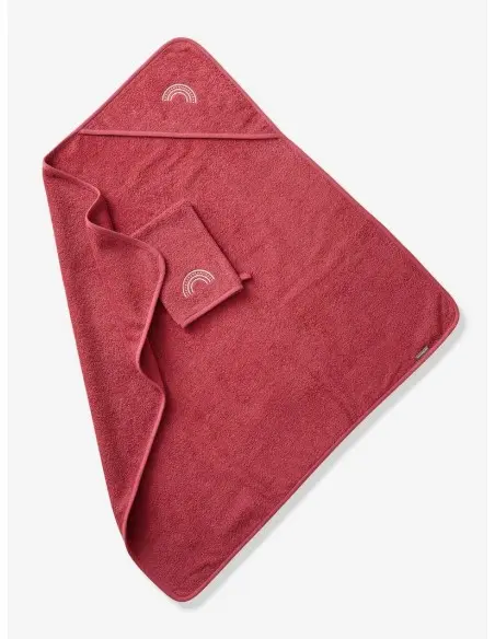 Sortie de bain + gant Oeko-Tex® - Framboise 80x80cm Univers