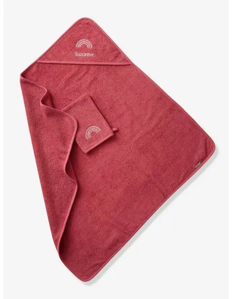 Sortie de bain + gant Oeko-Tex® - Framboise 80x80cm Univers