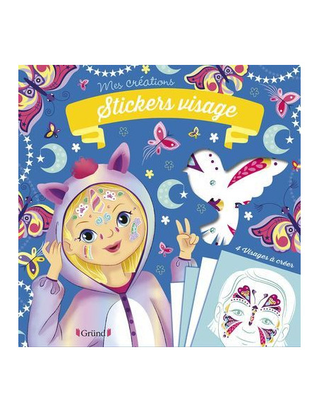 Stickers visage Animaux Magiques et Strass de 4 déguisements