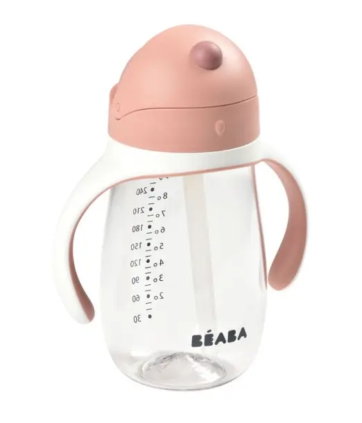 Tasse à paille Béaba 300ml Rose - Beaba Maroc 2