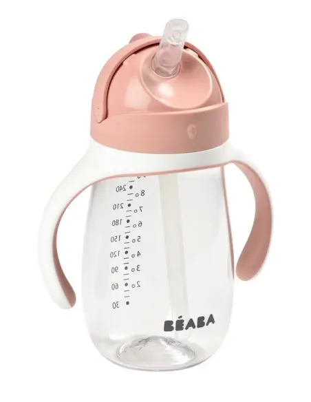 Tasse à paille Béaba 300ml Rose - Beaba Maroc