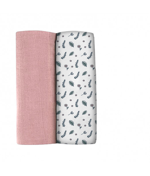 Lot De 2 Langes XXL En Coton - Bridal Pink / Flowery