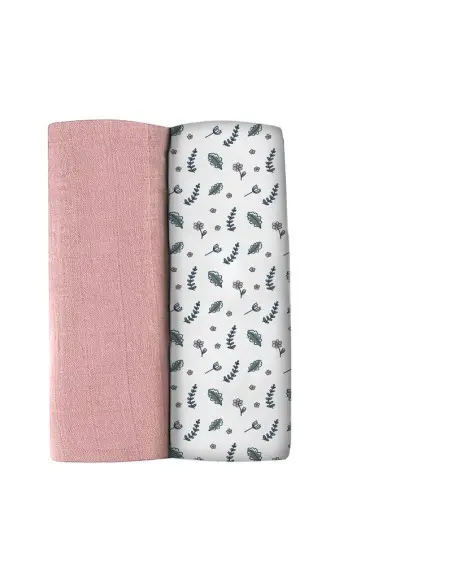 Lot De 2 Langes XXL En Coton - Bridal Pink / Flowery