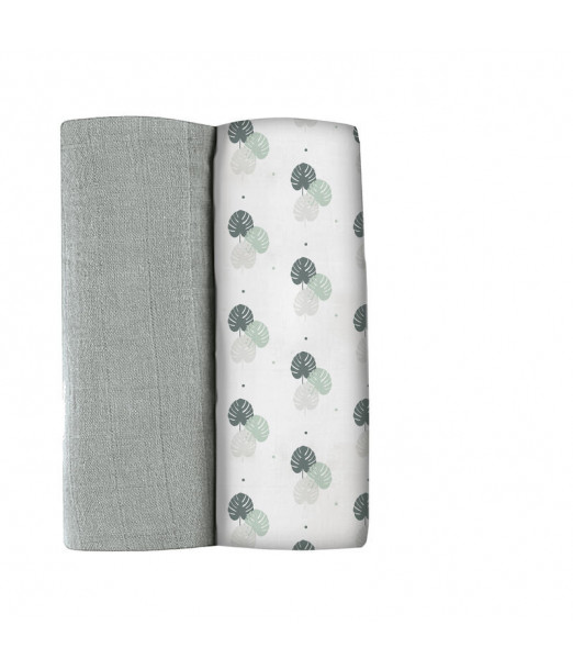 Lot De 2 Langes XXL En Coton - Mirage Grey / Jungle Béaba -
