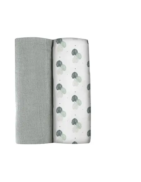 Lot De 2 Langes XXL En Coton - Mirage Grey / Jungle Béaba -