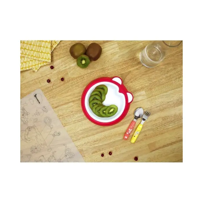 Assiette Antidérapante Pour Bébé Rose Intense Badabulle Univers