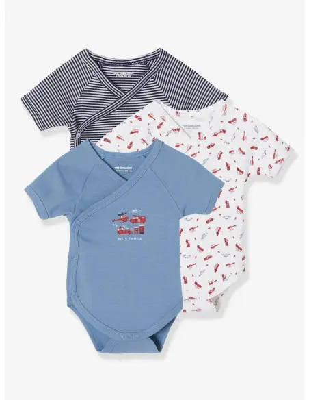 Pack of 3 short-sleeve bodysuits from 1 month 100% Cotton
