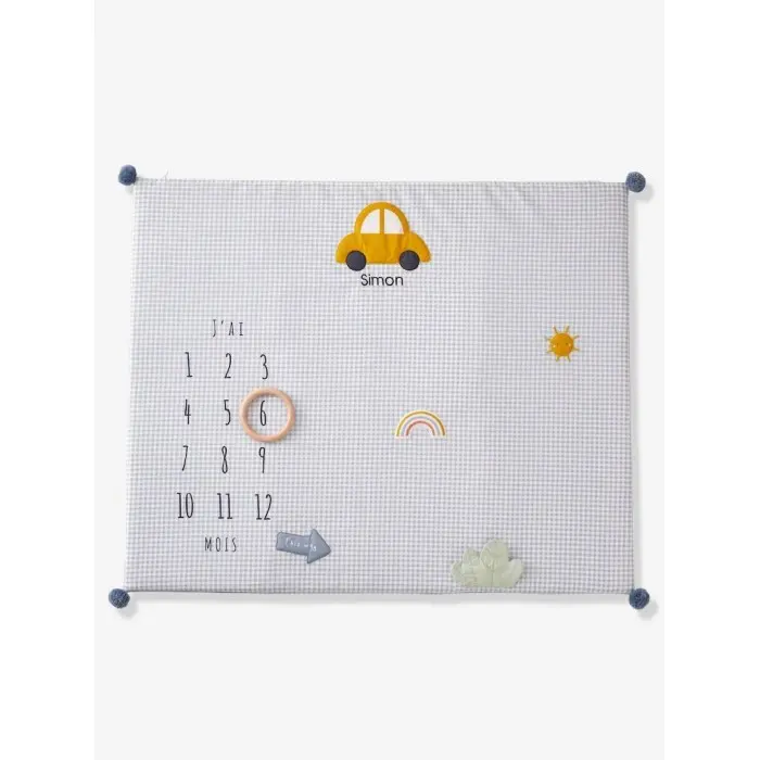 Tapis photo bébé personnalisable en gaze de coton EN VOITURE