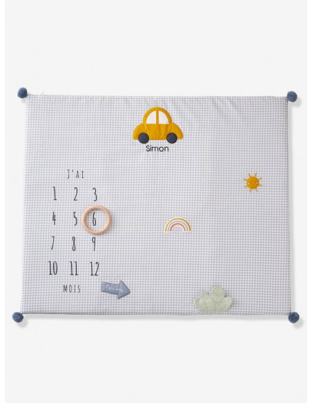 Tapis photo bébé personnalisable en gaze de coton EN VOITURE
