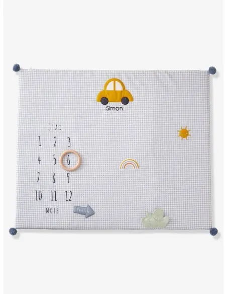 Tapis photo bébé personnalisable en gaze de coton EN VOITURE