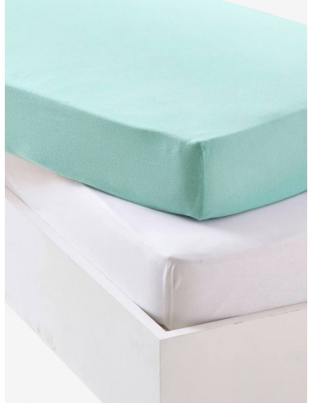 Lot de 2 draps-housses bébé 60x120cm en jersey extensible