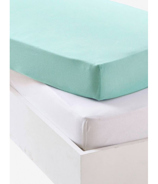 Lot de 2 draps-housses bébé 70x140cm en jersey extensible