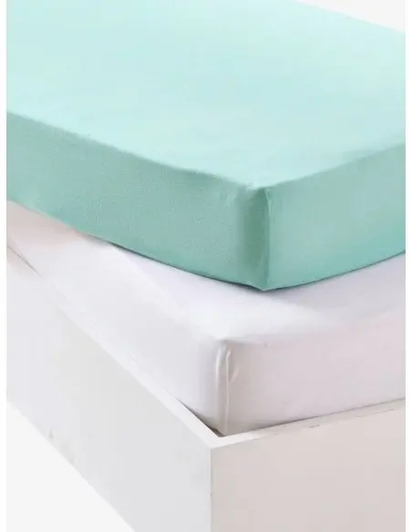 Lot de 2 draps-housses bébé 70x140cm en jersey extensible