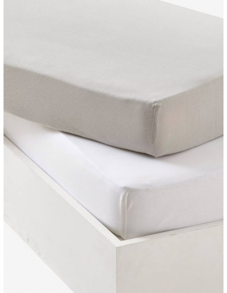 Lot de 2 draps-housses bébé 70x140cm en jersey extensible