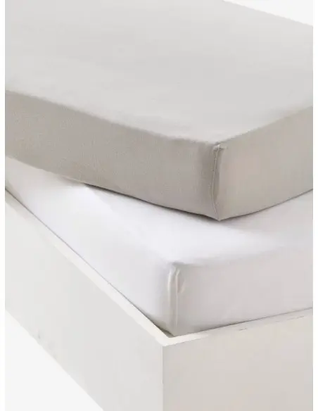 Lot de 2 draps-housses bébé 70x140cm en jersey extensible