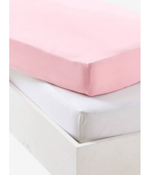 Lot de 2 draps-housses bébé 60x120cm en jersey extensible