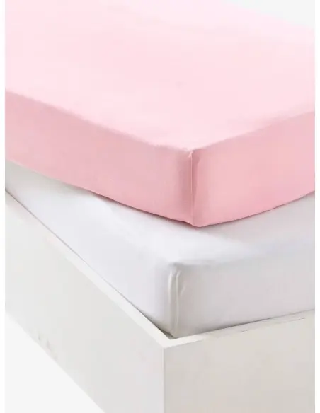Lot de 2 draps-housses bébé 60x120cm en jersey extensible