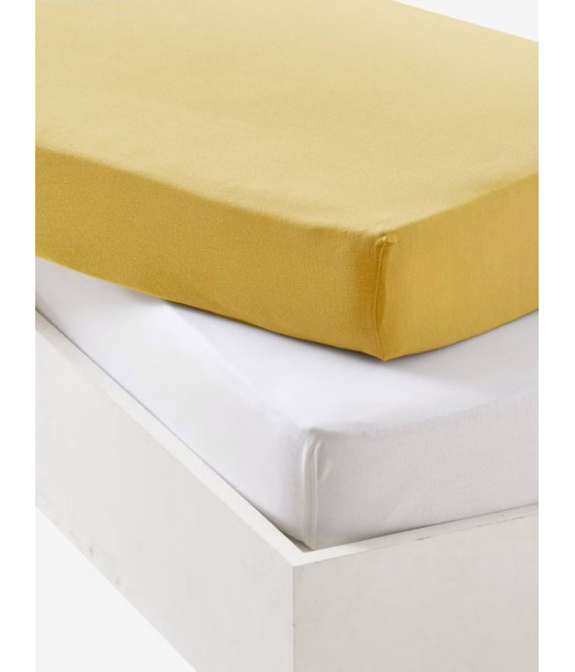 Lot de 2 draps-housses bébé 70x140cm en jersey extensible