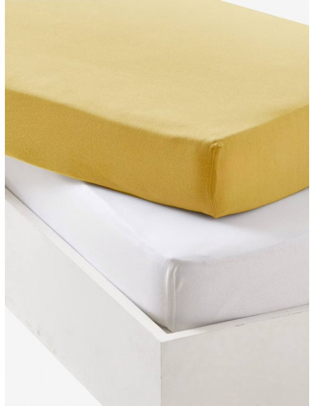 Lot de 2 draps-housses bébé 70x140cm en jersey extensible
