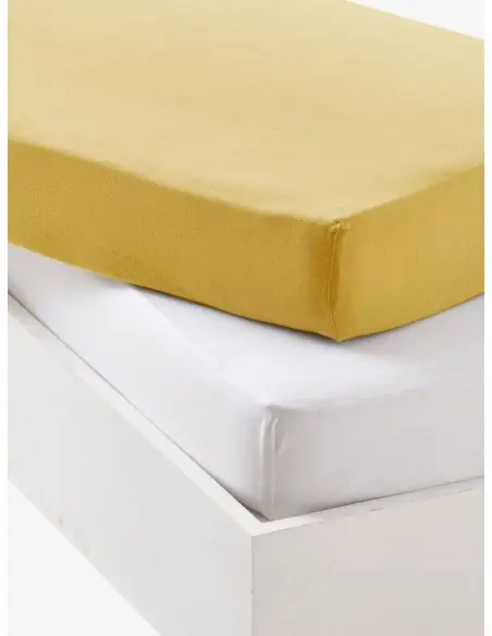 Lot de 2 draps-housses bébé 70x140cm en jersey extensible