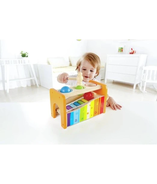 Hape hammer bench with xylophone from 12 months 2