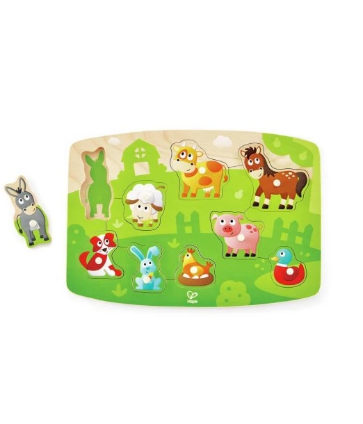 Hape farm animals button puzzle from 2 years