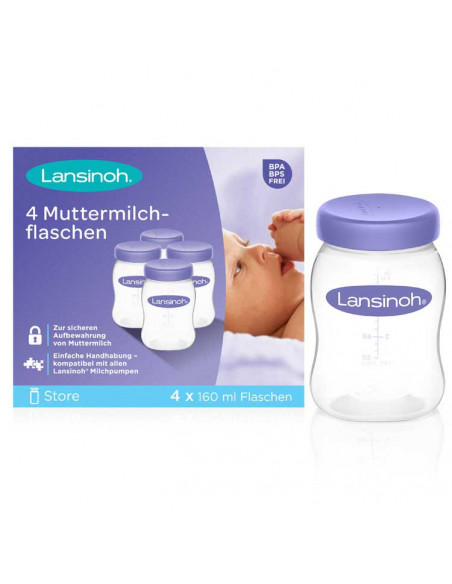 Lansinoh Pots de conservation du lait maternel x4 Conservation