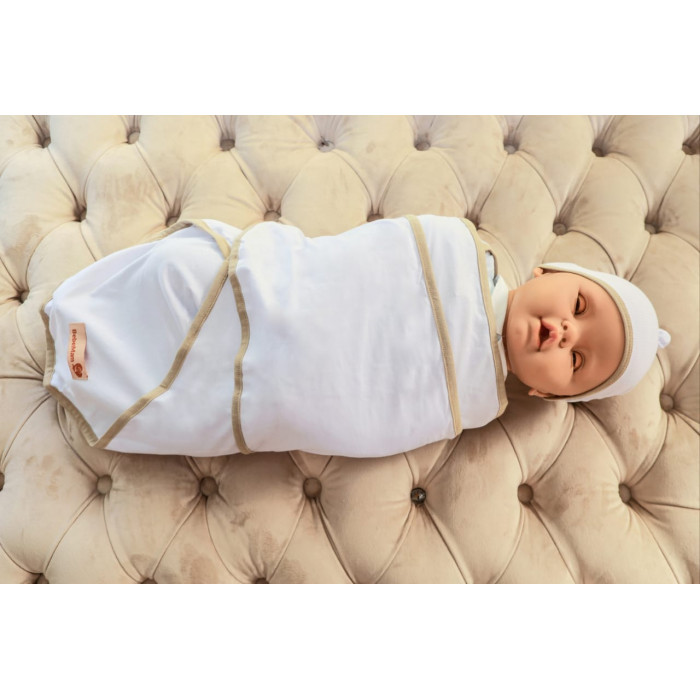 Couverture d'emmaillotage - Blanc/Beige dans Emmaillotage chez Baby And Mom Maroc