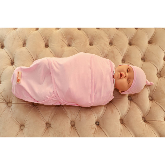 Couverture d'emmaillotage + Bonnet Rose Emmaillotage - Maroc