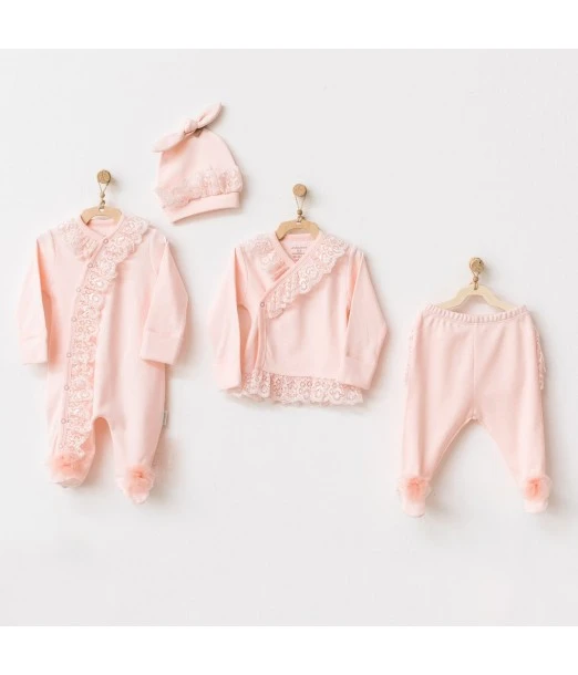 Newborn gift set 100% cotton, 10 pieces, Coral Chic