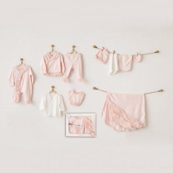 Coffret naissance 100% coton 10 pièces Corail Chic Pyjama bébé