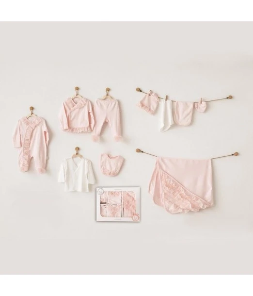 Newborn gift set 100% cotton, 10 pieces, Coral Chic 2