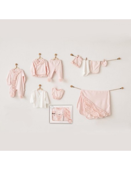 Coffret naissance 100% coton 10 pièces Corail Chic Pyjama bébé