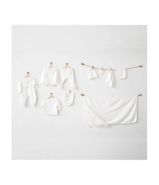 Coffret naissance 100% coton 10 pièces Blanc Chic Pyjama bébé 