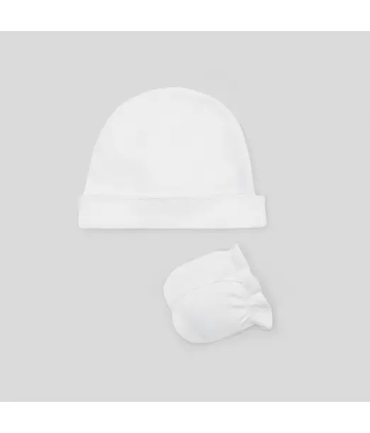 Bonnet + Moufle Blanc Naissance Accessoires - Maroc