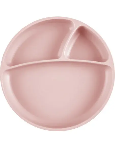 Minikoioi multi-compartment plate with silicone suction – pink