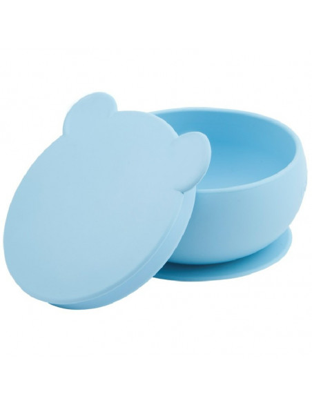 Minikoioi Bol Avec Couvercle Et Ventouse En Silicone – Bleu