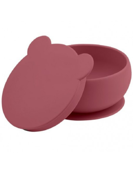 Minikoioi Set En Silicone: Bol Gobelet Cuillere – Rouge Velvet.