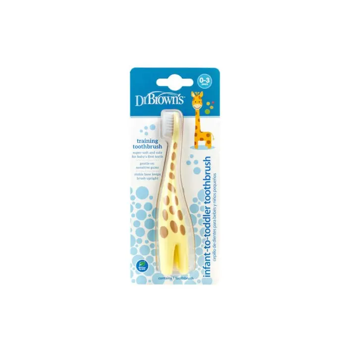 Dr. Brown's - Brosse à dents 0-3A - Girafe Brosse et Peigne -