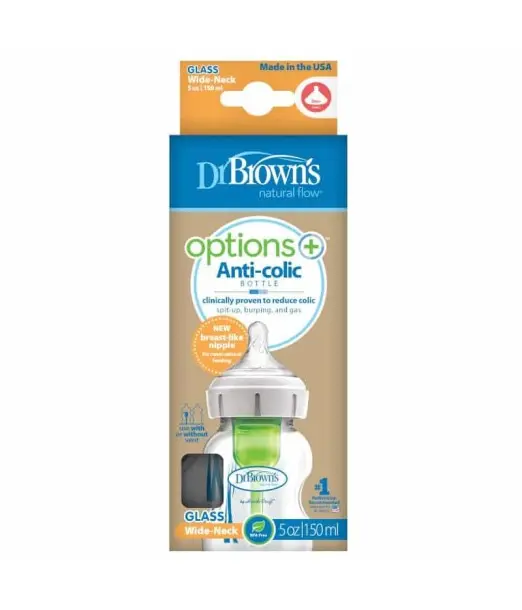 Dr. Brown's - Biberon en verre 150ml Cole large Accueil - Dr