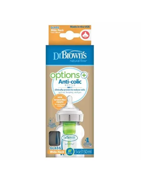 Dr Brown's baby bottle glass 150 ml Cole large