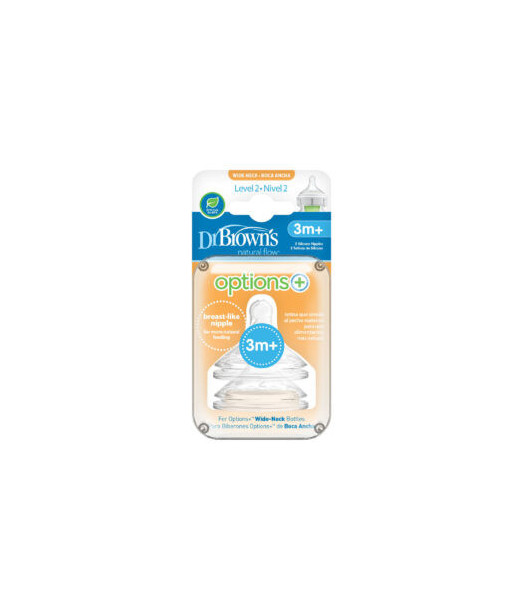 Dr. Brown's - Pack de 2 tétines Cole étroit L2 3M+ Tétines -