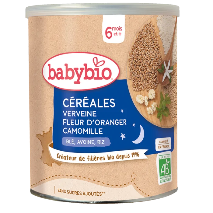 BabyBio Céréales Infantiles Verveine Fleur D'oranger Camomille